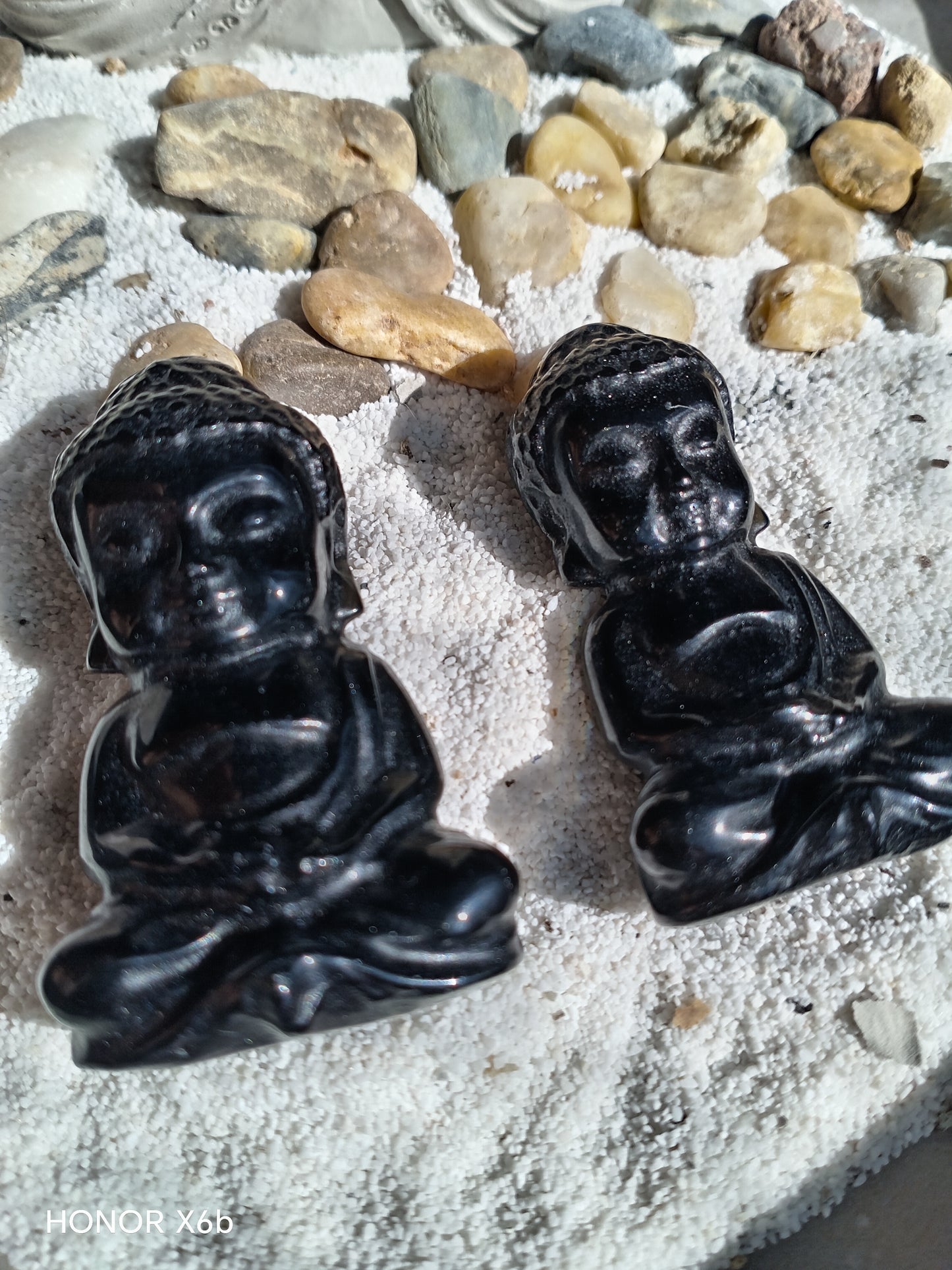 Bouddha indien en Obsidienne Noire