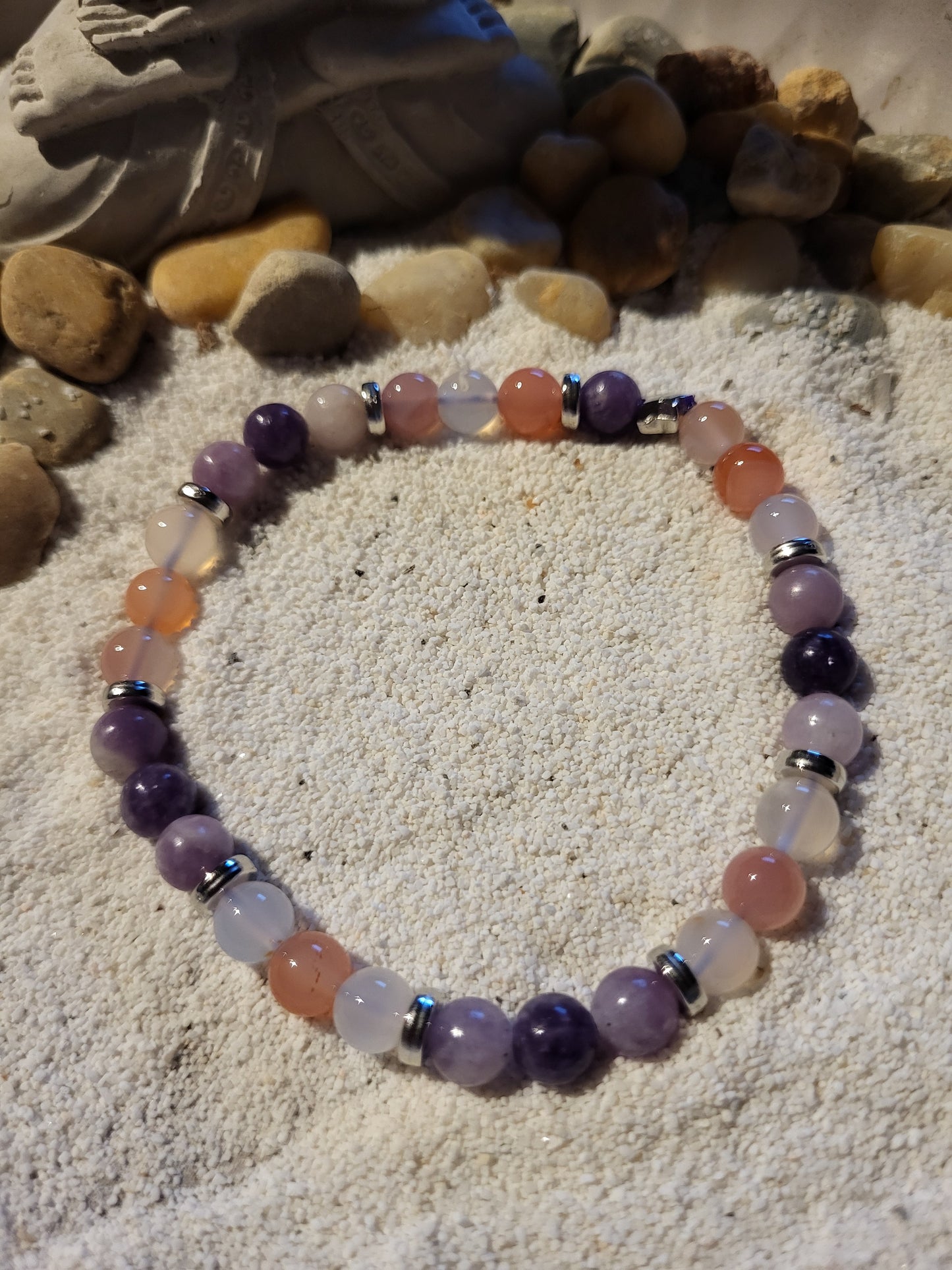 Bracelet Douceur - Agate Rose du Botswana & Lépidolite de Madagascar - Qualité AA