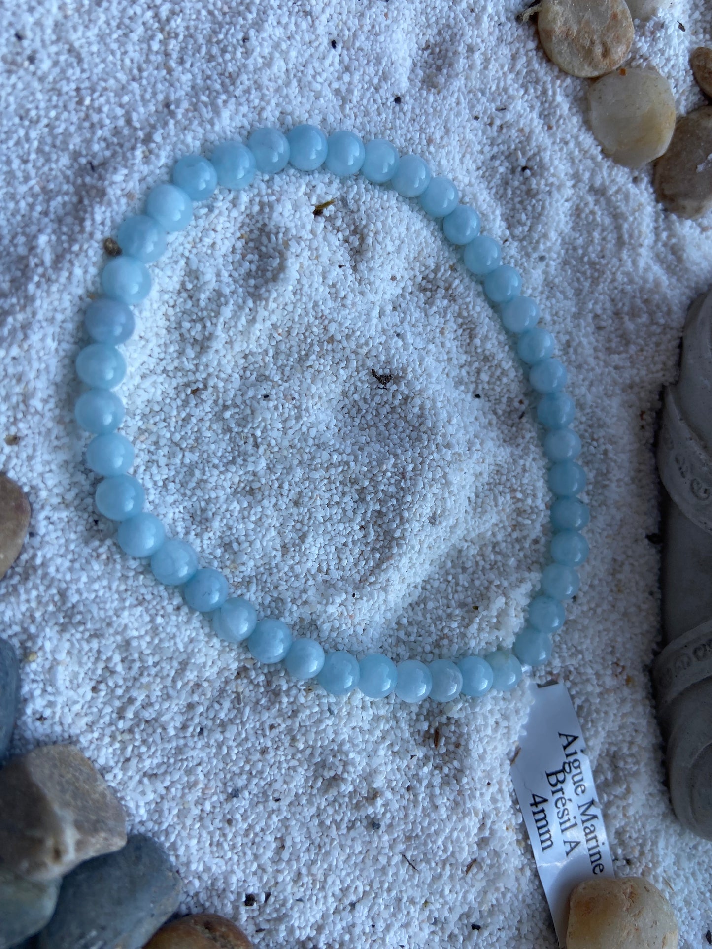 Bracelet boule en Aigue Marine