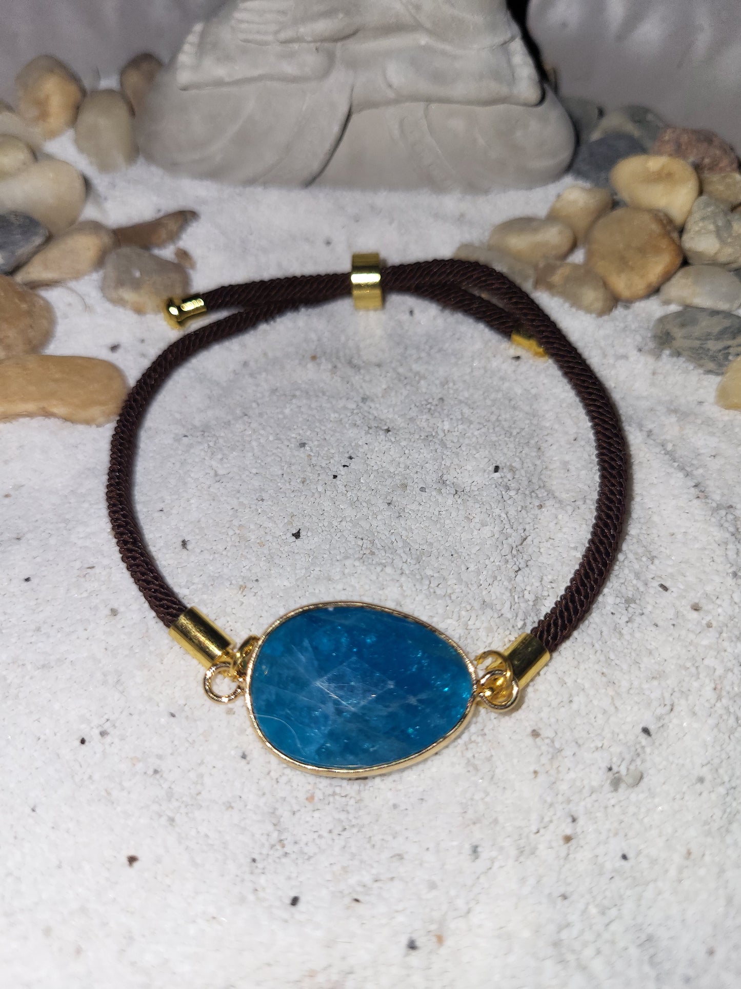 Bracelet en Apatite bleue de Madagascar
