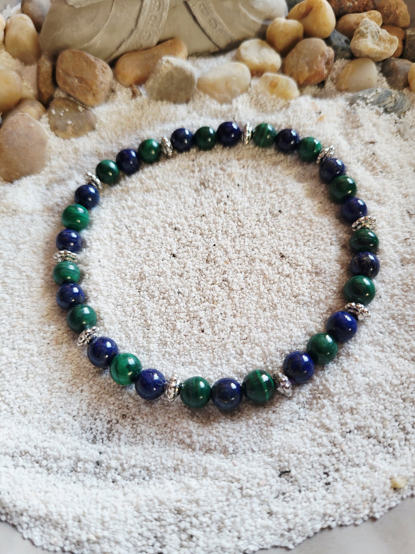 Bracelet Sagesse - Malachite & Lapis-Lazuli - Qualité AA