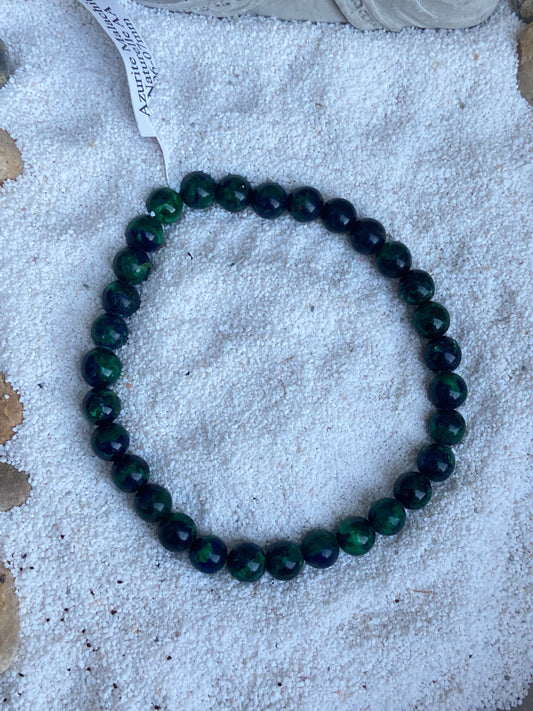 Bracelet boule Azurite Malachite naturelle