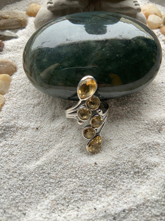 Bague en Argent 925 Citrine Naturelle