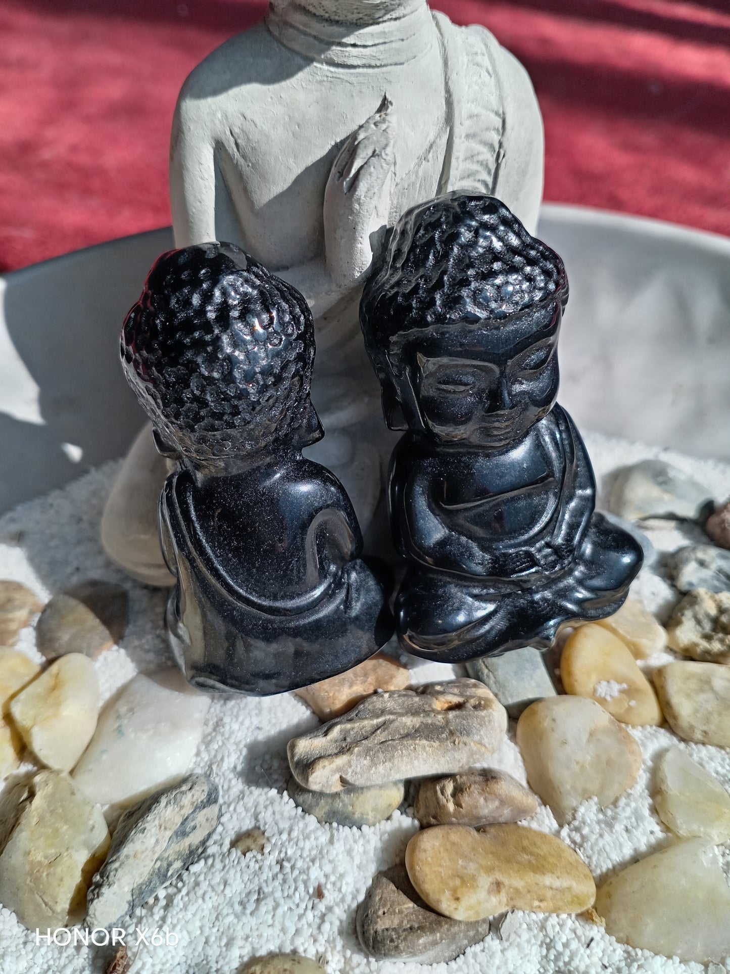 Bouddha indien en Obsidienne Noire