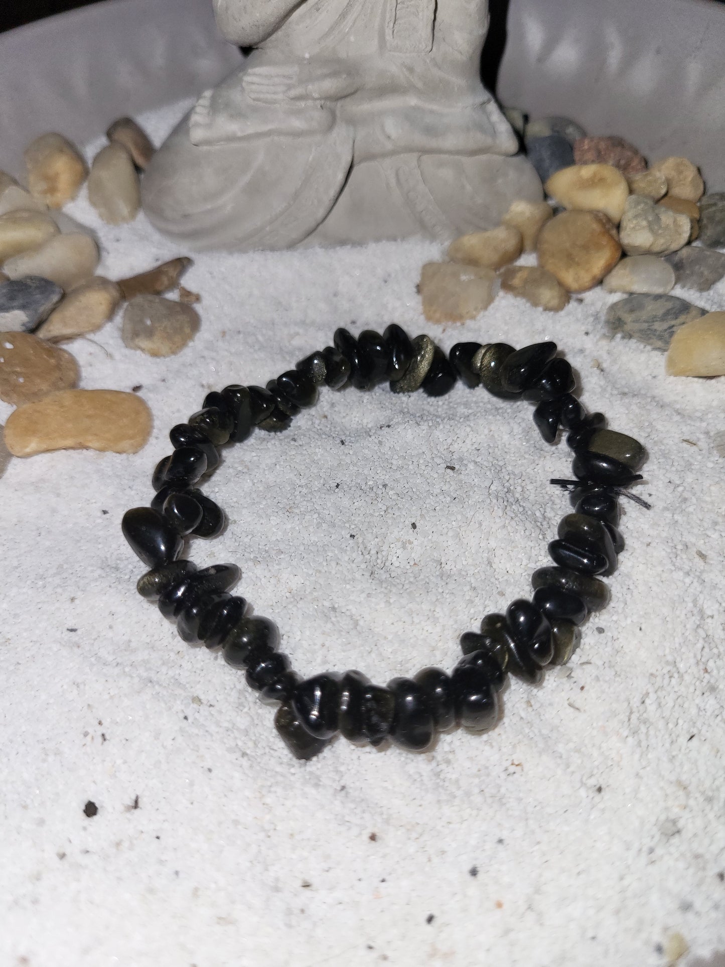 Bracelet baroque Obsidienne dorée du Mexique
