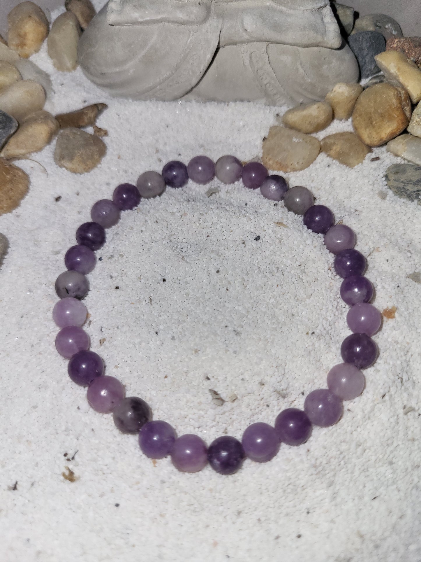 Bracelet boule en Lépidolite