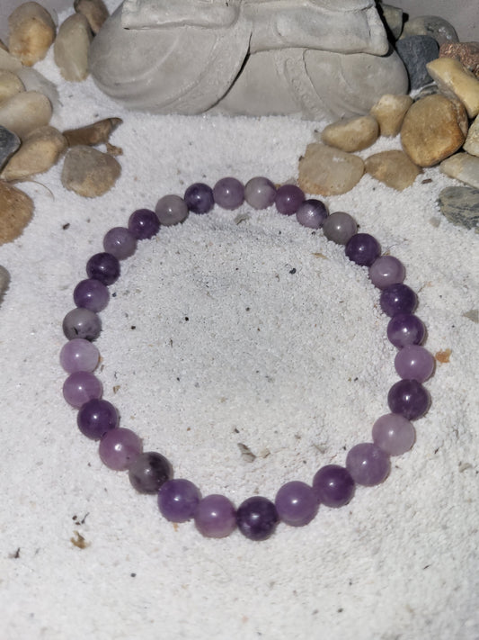 Bracelet boule en Lépidolite