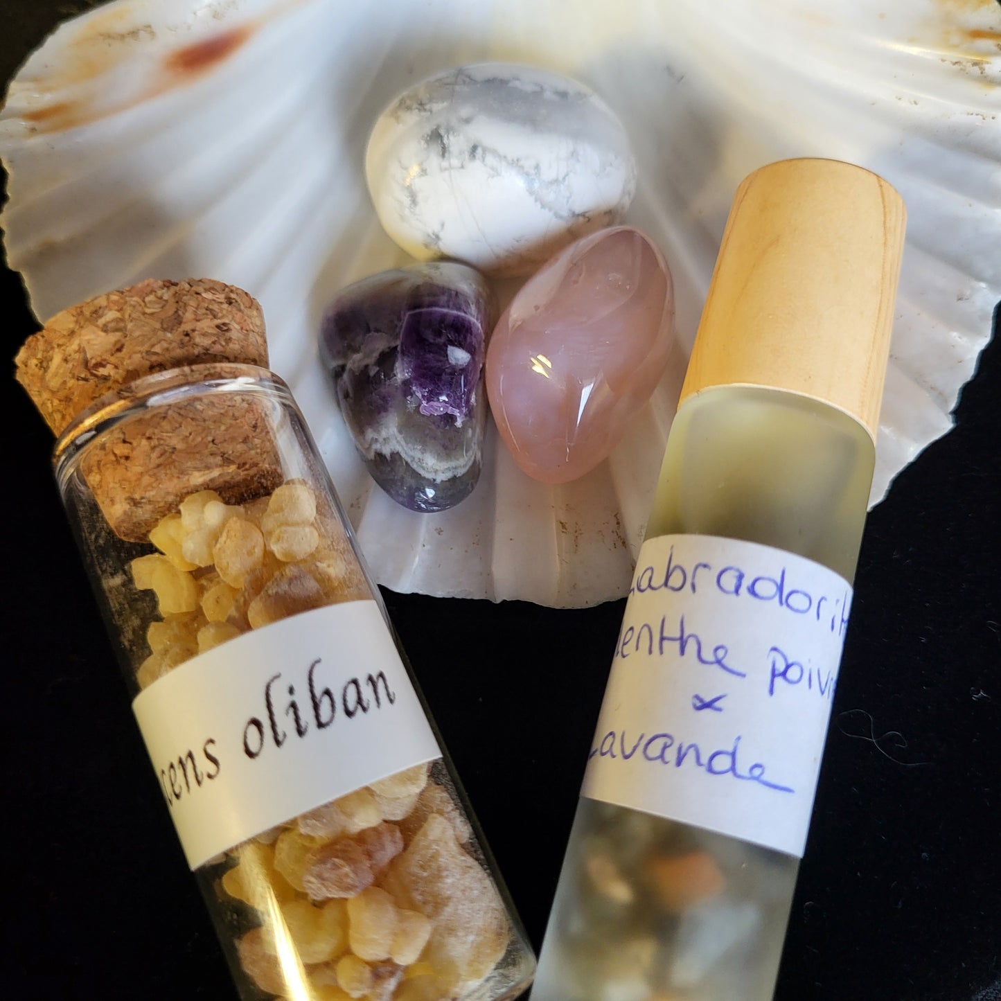 Pack Apaisement — Améthyste Prasiolite, Howlite & Calcédoine Rose