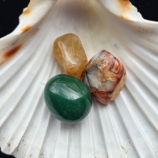Pack Renouveau Printemps — Aventurine Verte, Citrine & Agate Crazy Lace