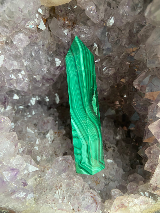 Pointe polie en Malachite